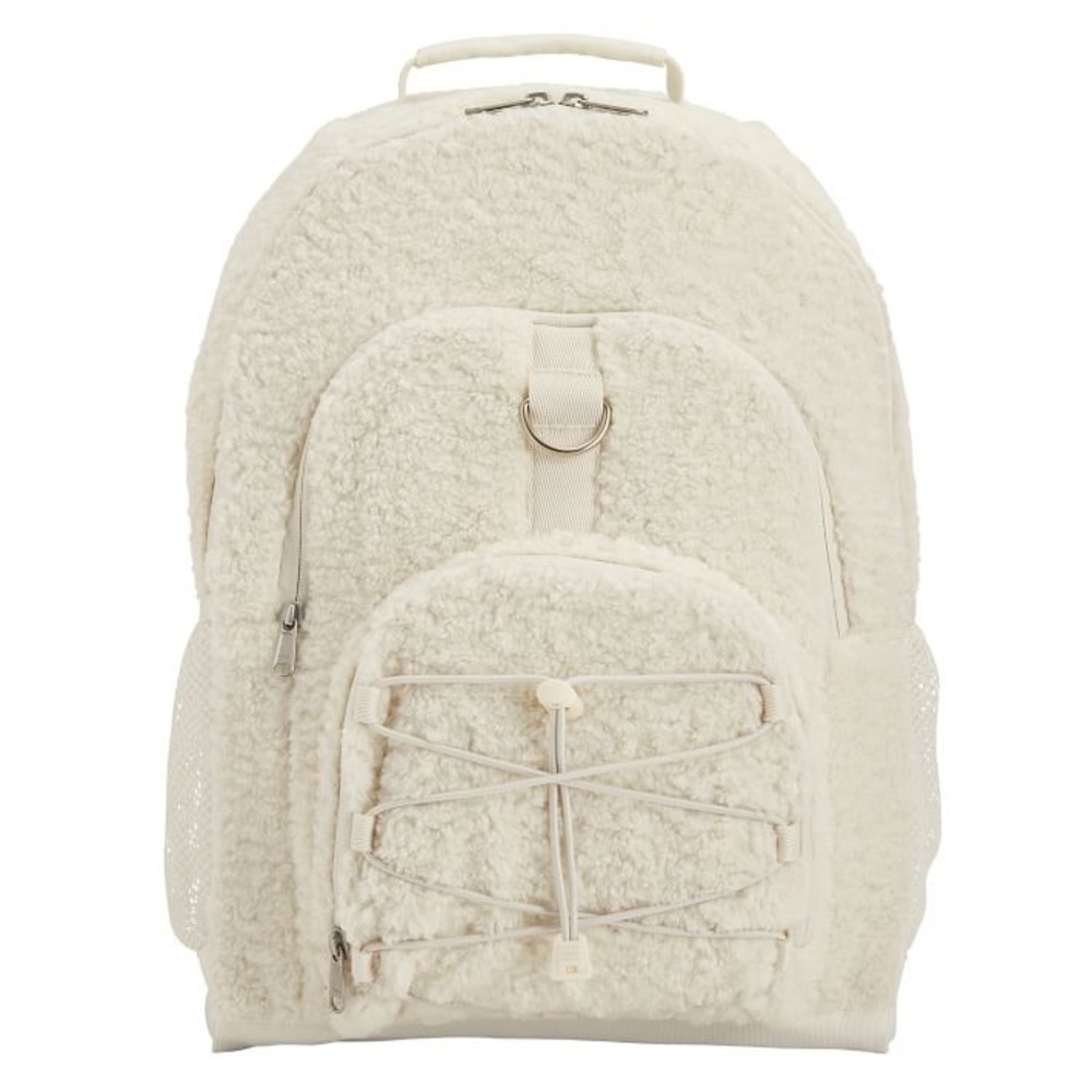 LARGE - Gear-Up Cream Solid Cozy Sherpa Backpack